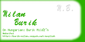 milan burik business card